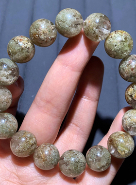 巴西天然抹茶幽灵水晶单圈手链女