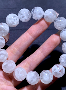 天然白雪花幽灵单圈手链半盆婚纱