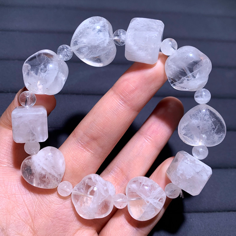 天然雪花幽灵随形手链饰品水晶女