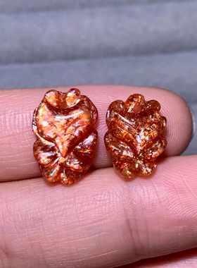 天然金太阳狐狸吊坠雕刻件饰品女