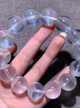 天然月光白幽灵手链千层山水晶女