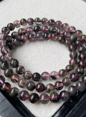 天然黑羽毛极光三圈手链礼物情侣