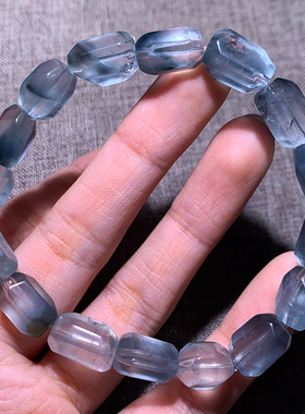 天然灰蓝兔毛随形手链礼物饰品女