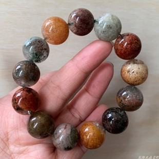 幽灵聚宝盆水晶一物一图手串礼物男女 巴西天然彩幽灵单圈手链四季