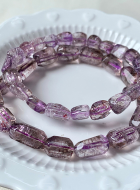 天然彼岸花超七刻面随形手链紫发