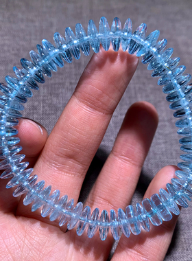 天然冰种透体托帕石刻面盘珠手链