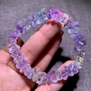 天然冰透锂辉石随形刻面手链猫眼梦幻水晶石手串薰衣草饰品礼物女