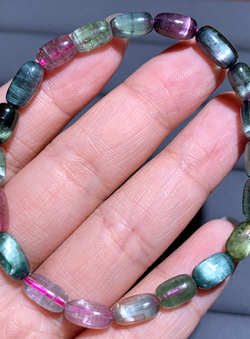 天然巴西老矿西瓜猫眼碧玺女礼物