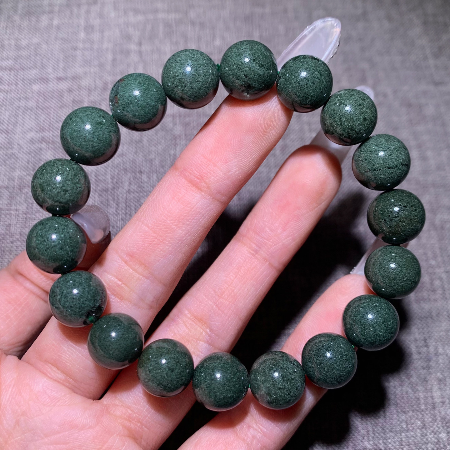 天然满矿绿幽灵水晶手链包裹物聚宝盆手串情侣时尚饰品男女生礼物