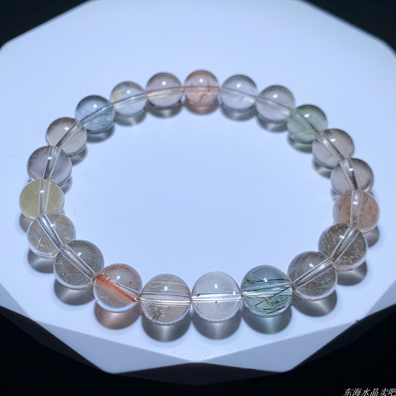 天然彩发晶水晶手链发晶钛晶