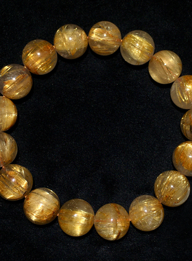 天然金发晶单圈水晶手链钛晶手串送礼物饰品黄发晶配饰生日男女款