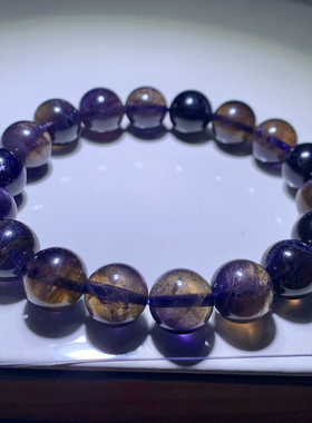 天然透体血滴堇青石手链饰品男女