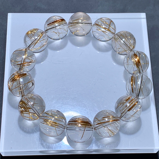 天然发晶手串单圈佛珠白银发晶水晶手链发丝饰品一物一图送礼物女