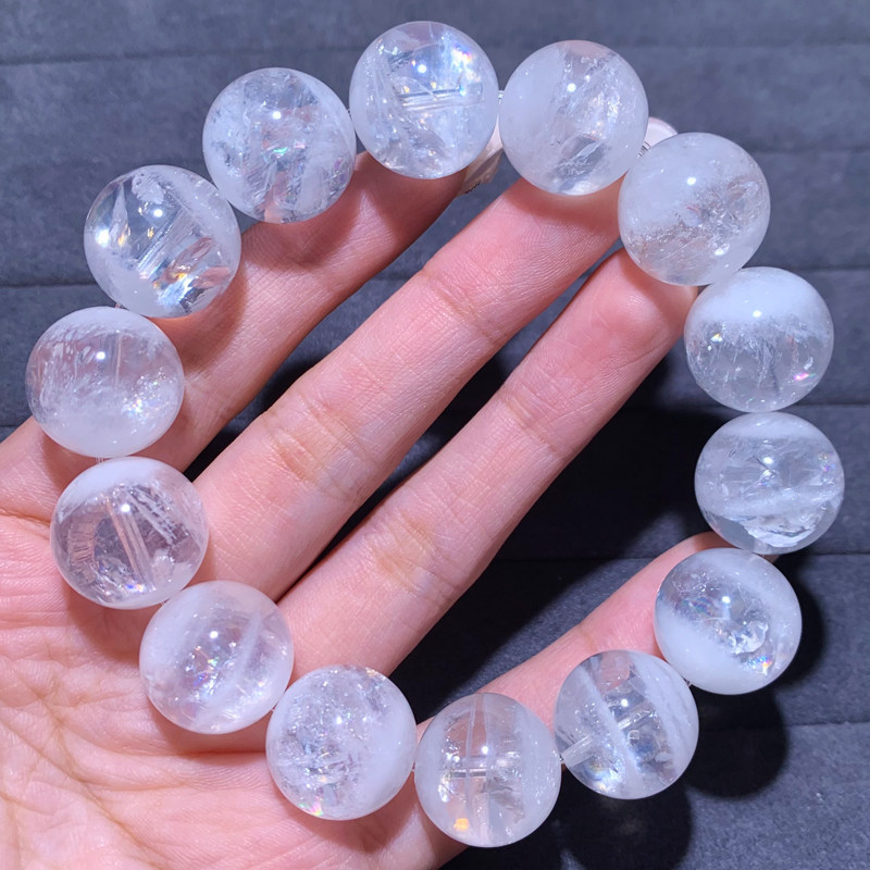 天然彩虹白幽灵单圈手链一物一图