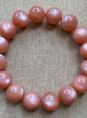 天然日光石单圈手链橙色太阳石水晶手串送礼物情侣款饰品生日男女