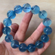天然冰透海蓝宝手链单圈湛蓝色水晶手串时尚 饰品 配饰送礼物情侣款