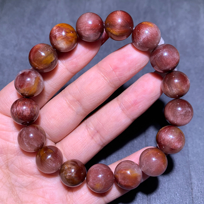 天然粉紫兔毛手链情侣饰品礼物女