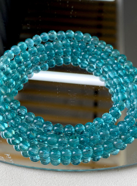 天然冰透磷灰石三圈手链饰品礼物