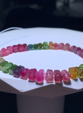 天然西瓜碧玺随形手链送礼饰品女