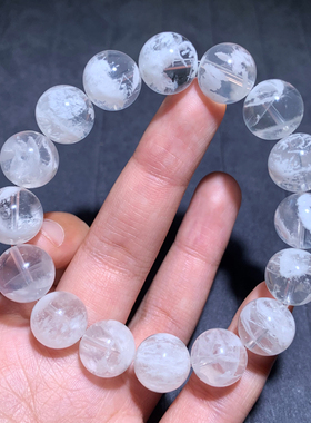 天然雪花幽灵单圈手链新矿种嫩色