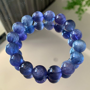 天然冰透紫蓝锂辉石手链薰衣草水晶手串饰品礼物男女生情侣款配饰