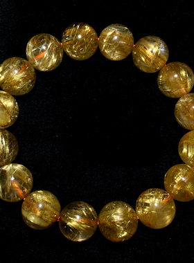 天然巴西顺发金发晶手链礼物情侣