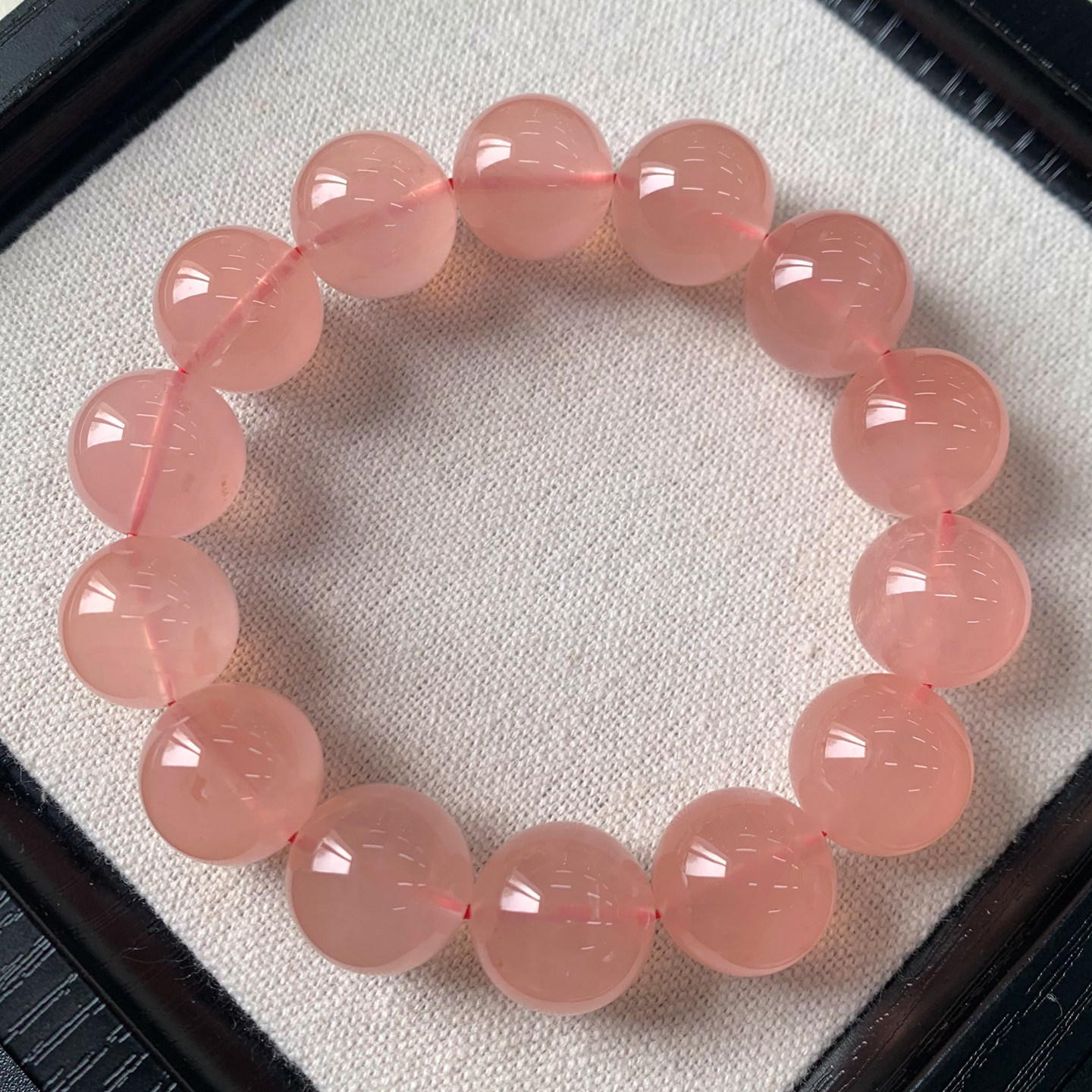 天然西柚粉水晶手串果冻粉马达加斯加粉芙蓉晶手链粉水晶礼物男女