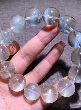 天然星沙月光长石单圈手串蓝光拉长石手链饰品生日礼物情侣款男女