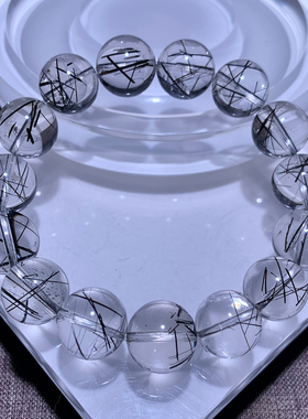 天然透体黑发晶手链巴西发丝柔顺