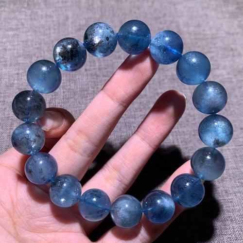 天然云母星光海蓝宝手链礼物男女