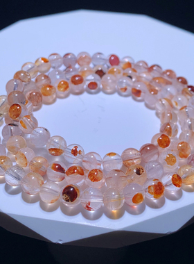 天然巴西胶花三圈手链异象水晶女