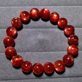 天然金太阳石爆闪单圈手链橙日光石手串水晶一物一图礼物男女情侣