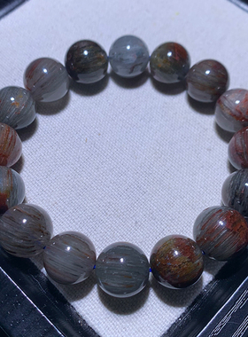 天然彩蓝兔毛手链兔毛彩发晶水晶