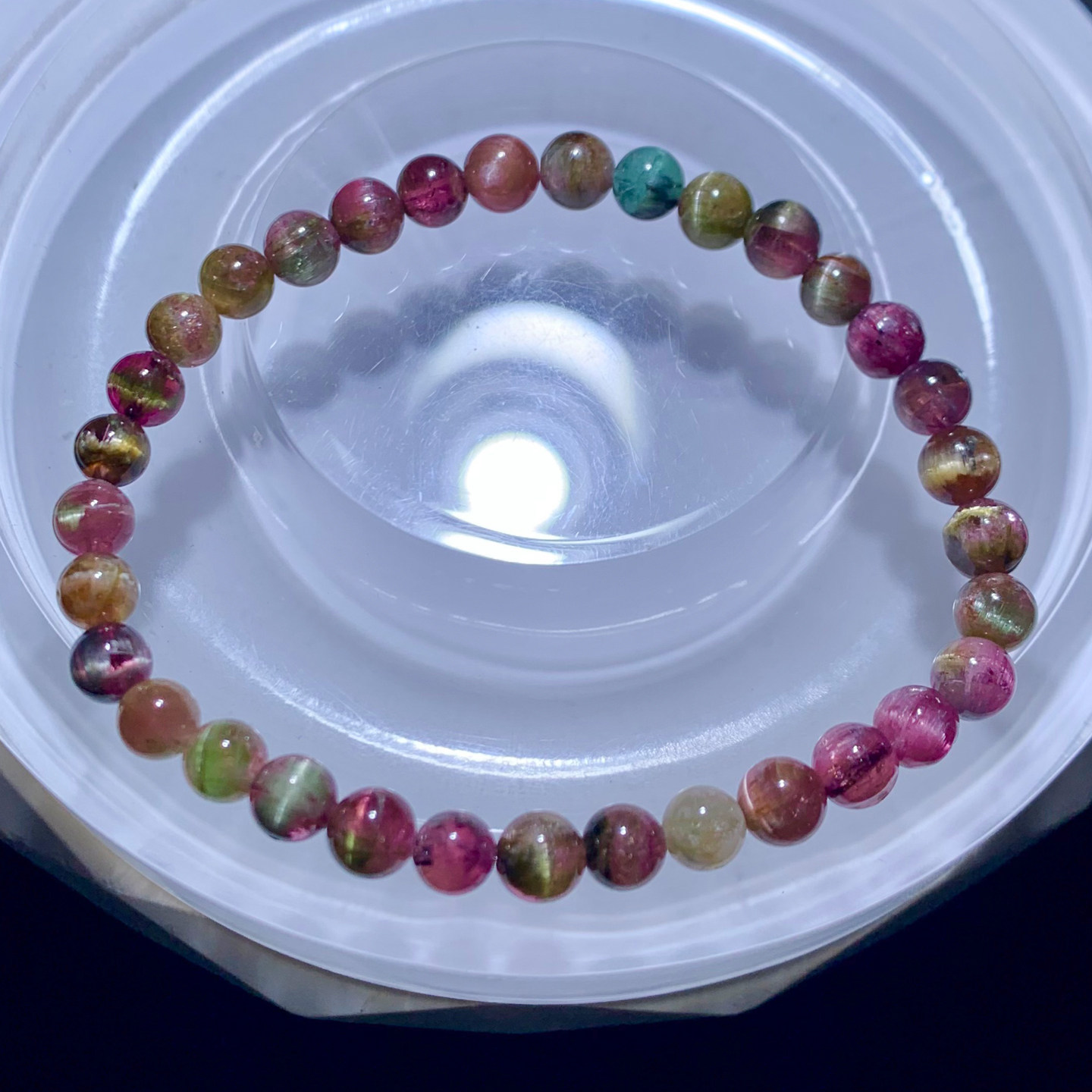 天然小颗粒西瓜碧玺手链糖果色彩虹碧玺宝石手串水晶情侣礼物饰品