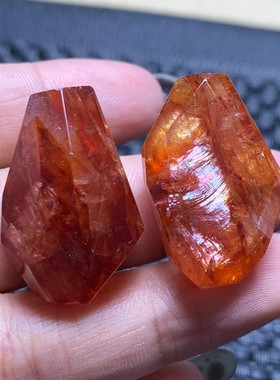 巴西天然原色红胶花随形配件散珠挂饰手链红鸩羽矿种红幽灵手串女