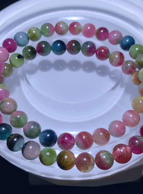 天然小颗粒西瓜碧玺手链饰品情侣