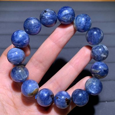 天然共生矿物蓝晶石手链情侣礼物