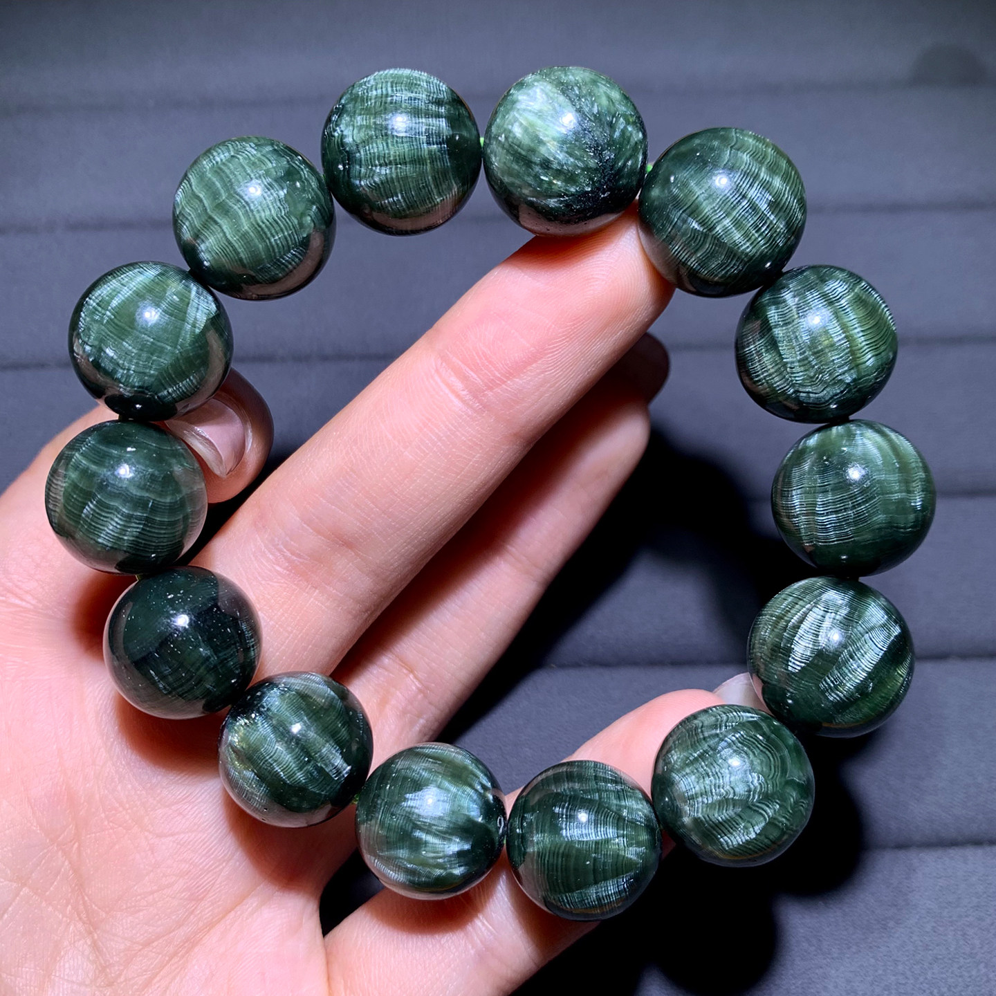 天然绿龙晶手链单圈异象原石天使