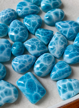 天然拉利玛海纹石雕刻件玉化饰品