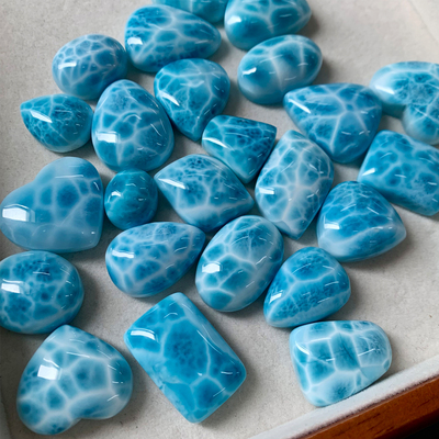 天然拉利玛海纹石雕刻件玉化饰品