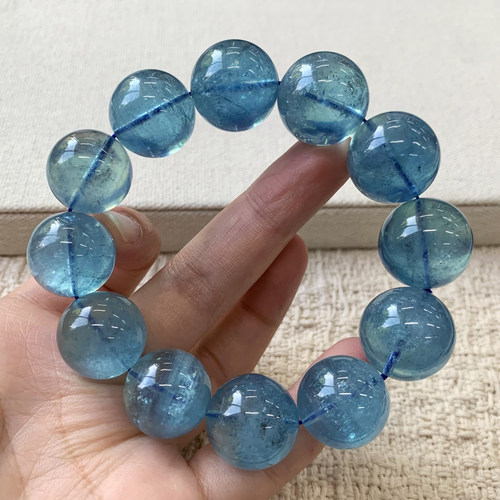 天然巴西海蓝宝手链礼物情侣饰品