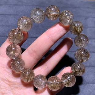 天然顺发银发晶手链单圈浓密发丝手串板钛水晶饰品一物一图礼物女