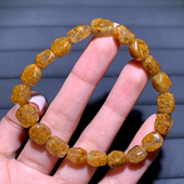 天然钛晶花随形手串金发晶金钛晶板钛水晶手链饰品闺蜜礼物情侣款