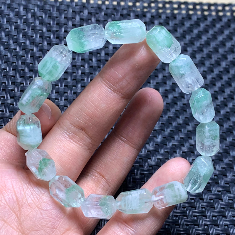 天然翠幽灵单圈水晶手链手串饰品