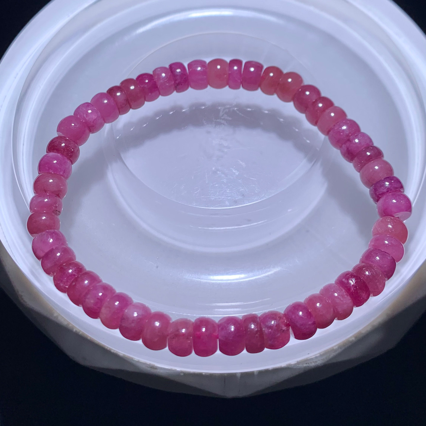 天然粉碧玺盘珠随形手链彩虹糖果色水晶手串饰品男女生送礼物情侣