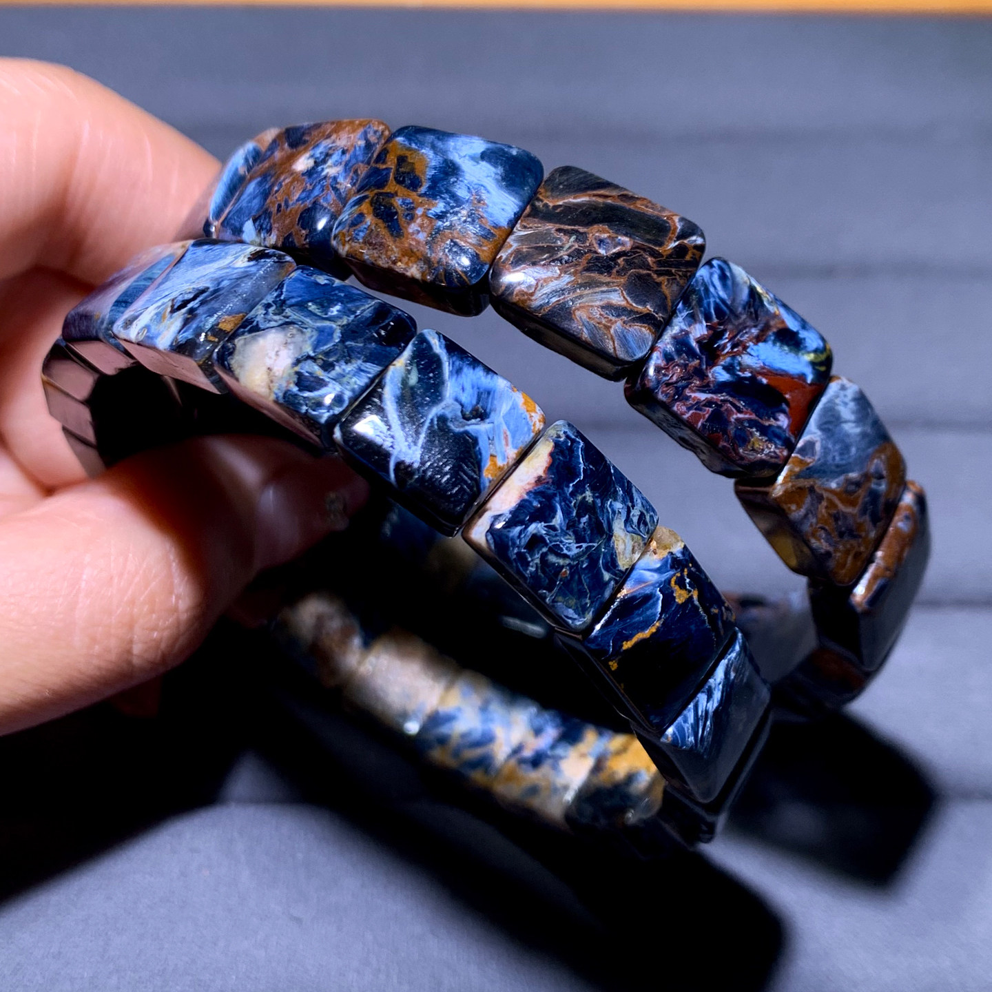 天然彼得石手排原矿暴风虎睛玉水晶手串饰品情侣款礼物一物一图女