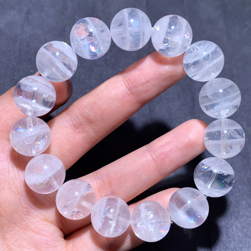 天然月光彩虹白幽灵单圈手链