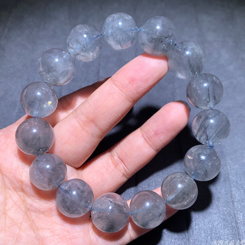 天然异象灰蓝幽灵手链幽灵水晶女