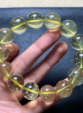天然利比亚雪花陨石单圈手串水晶