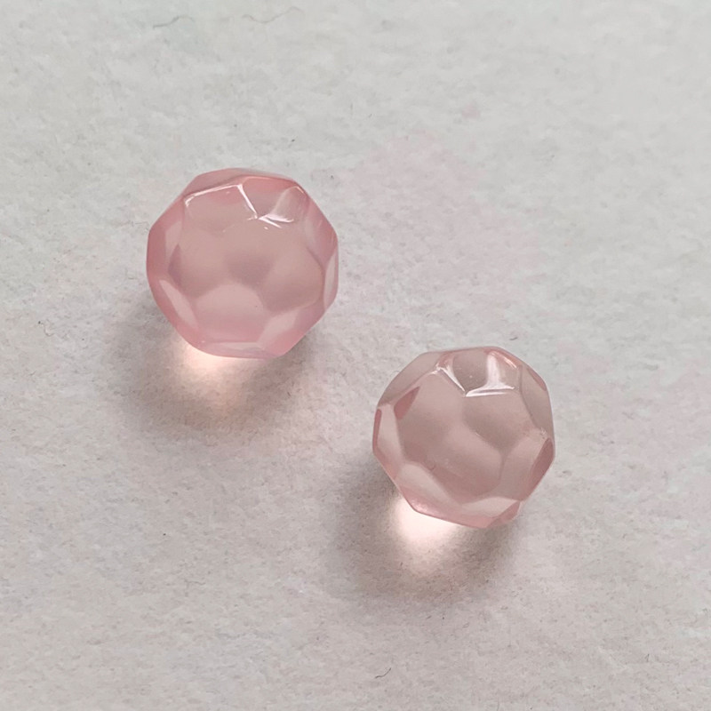 天然冰透粉晶蜂窝头吊坠雕刻件淡粉芙蓉石粉水晶一物一图礼物男女